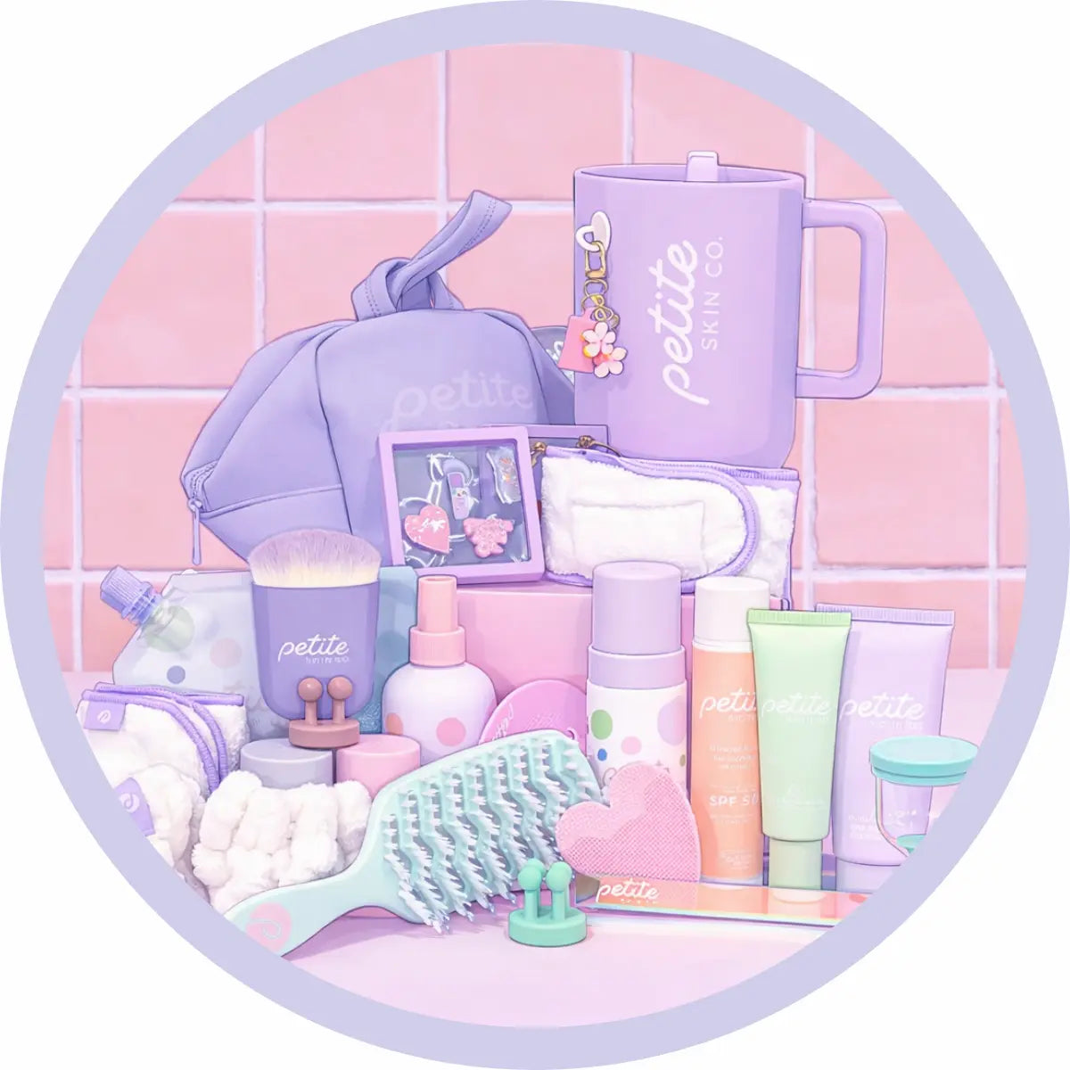 Girl washing face splashing water wearing pyjamas over sink