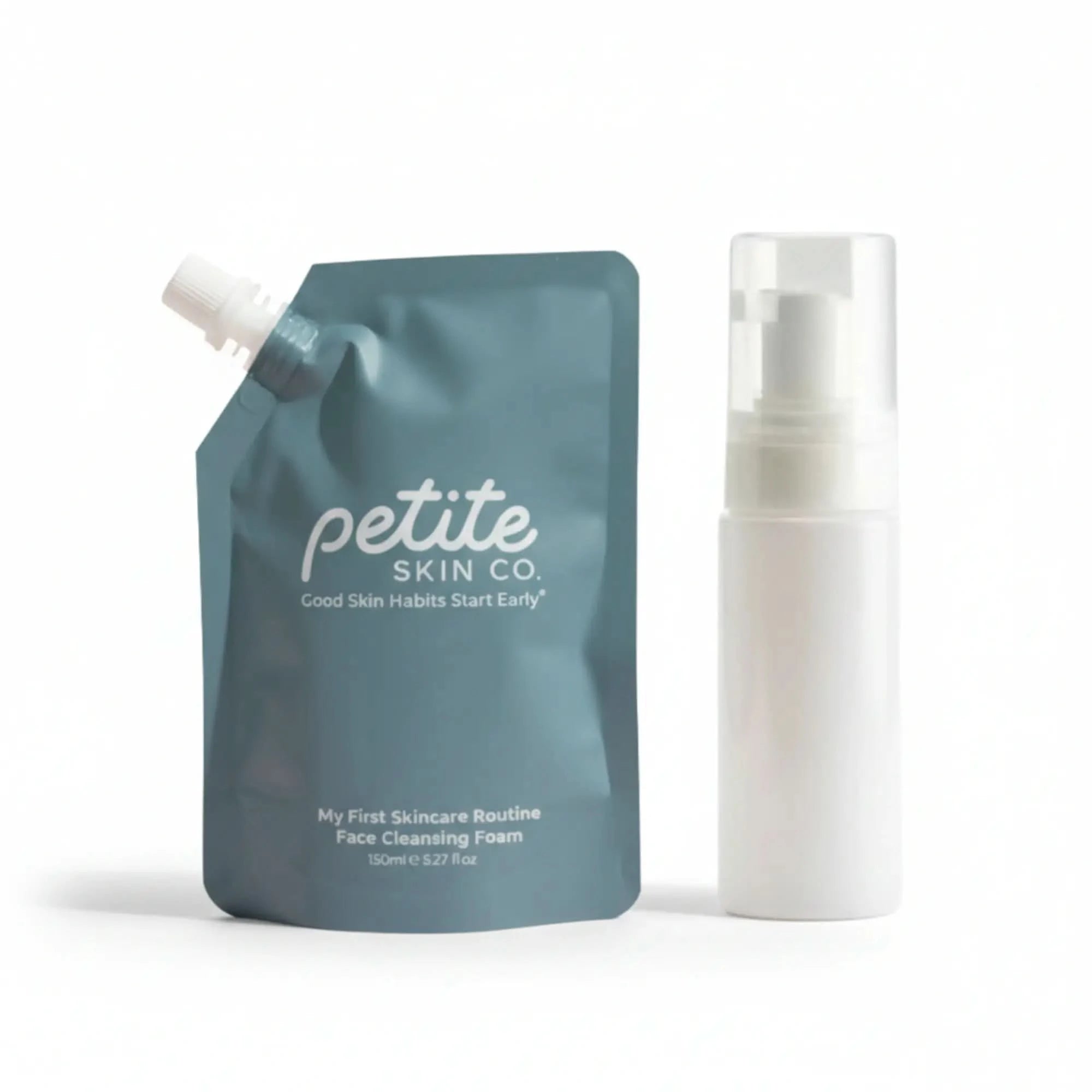 Petite Skin Co. face cleansing foam packaging on a white background