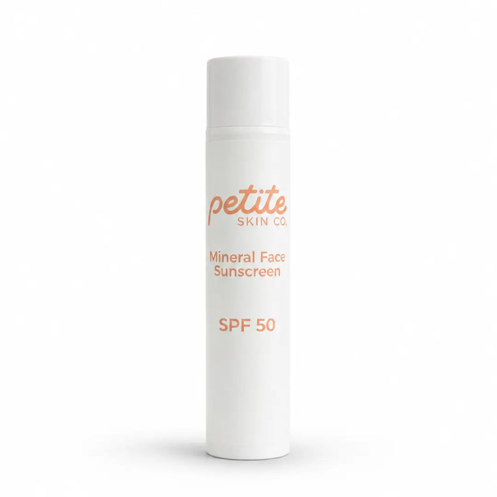 Petite Skin Co. Mineral Face Sunscreen SPF50, Australian made natural sunscreen designed for the biology of 7 to 14 year old skin, part of the Everyday Defence Skincare Routine. Good Skin Habits Start Early.