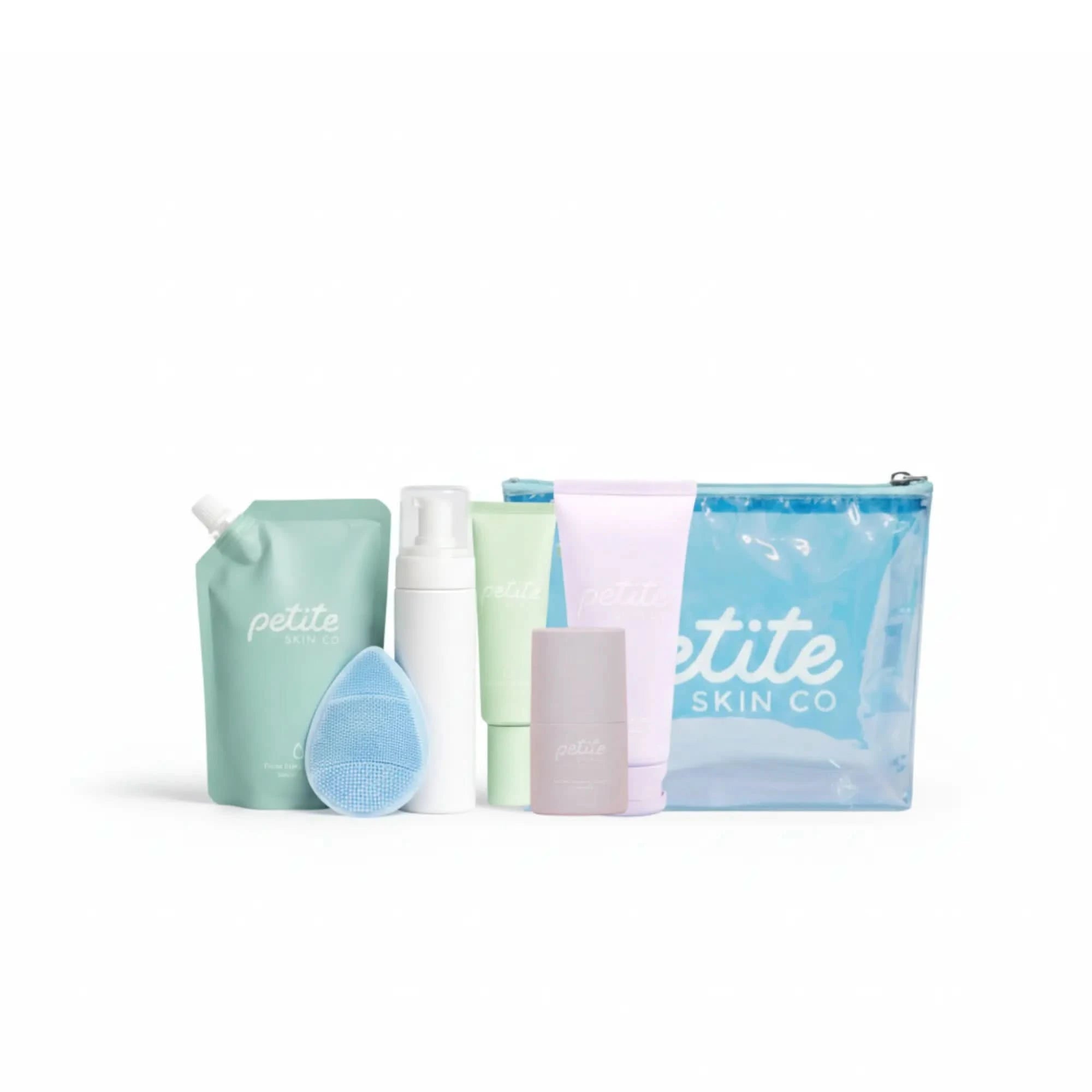 Skincare products from Petite Skin Co on a white background