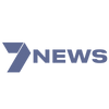 Logo of 7 News featuring a stylized number seven in bold next to the word "NEWS" in uppercase letters, both in a solid blue color.