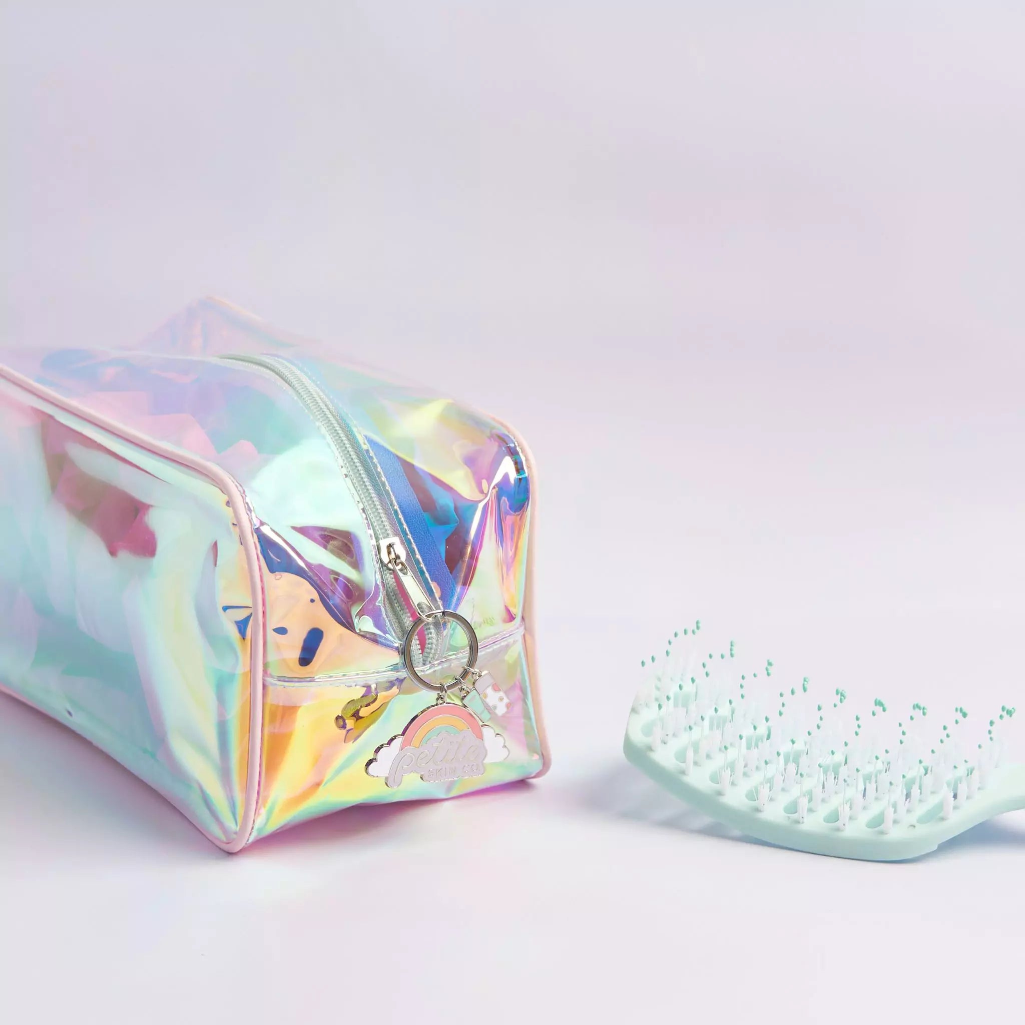 Petite Skin Co. Holographic Hair Bag and Detangling Brush