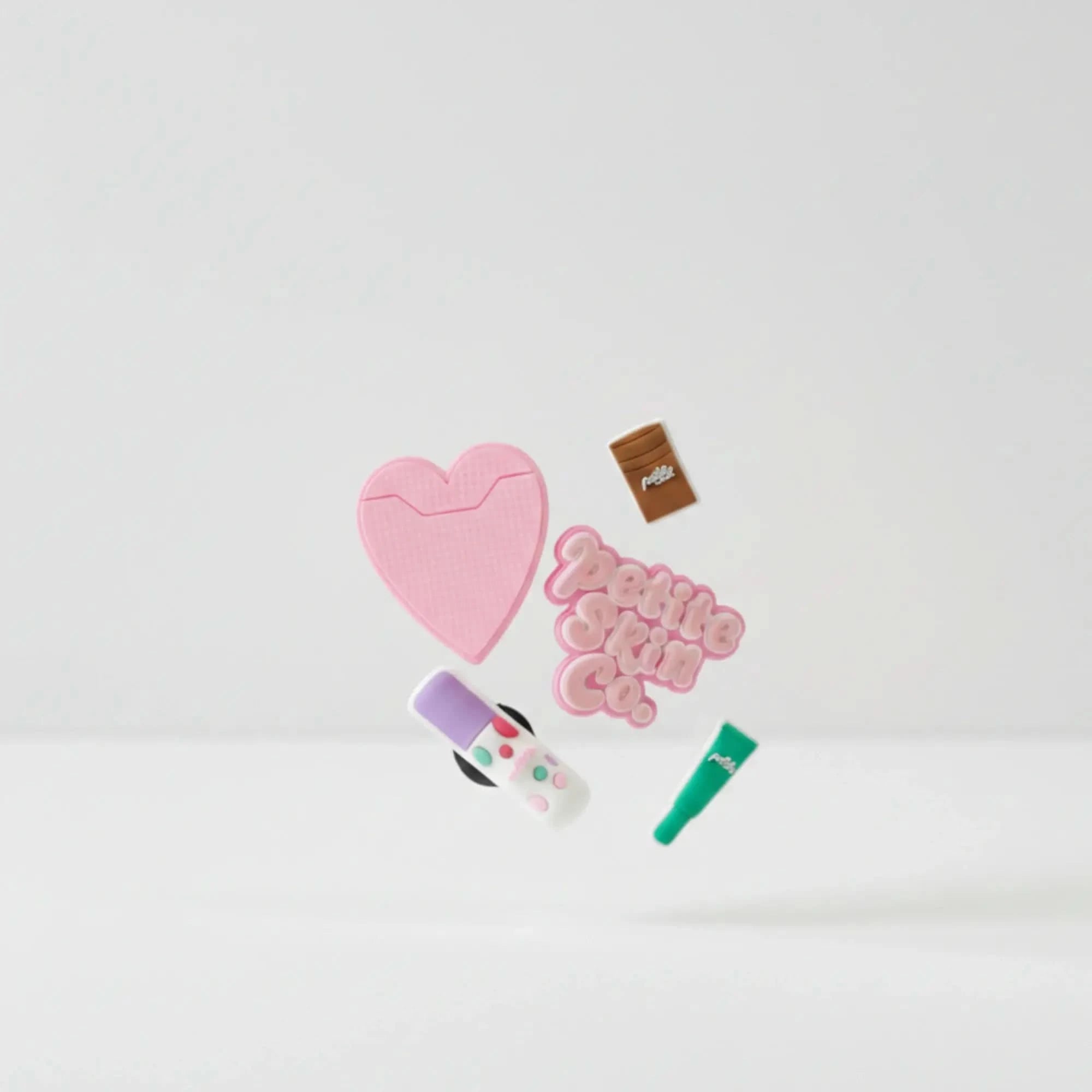 Petite Skin Co. Shoe Charm Set - 5 Piece featuring colorful and playful charms designed for kids, reflecting Australian made quality and promoting good skin habits start early.