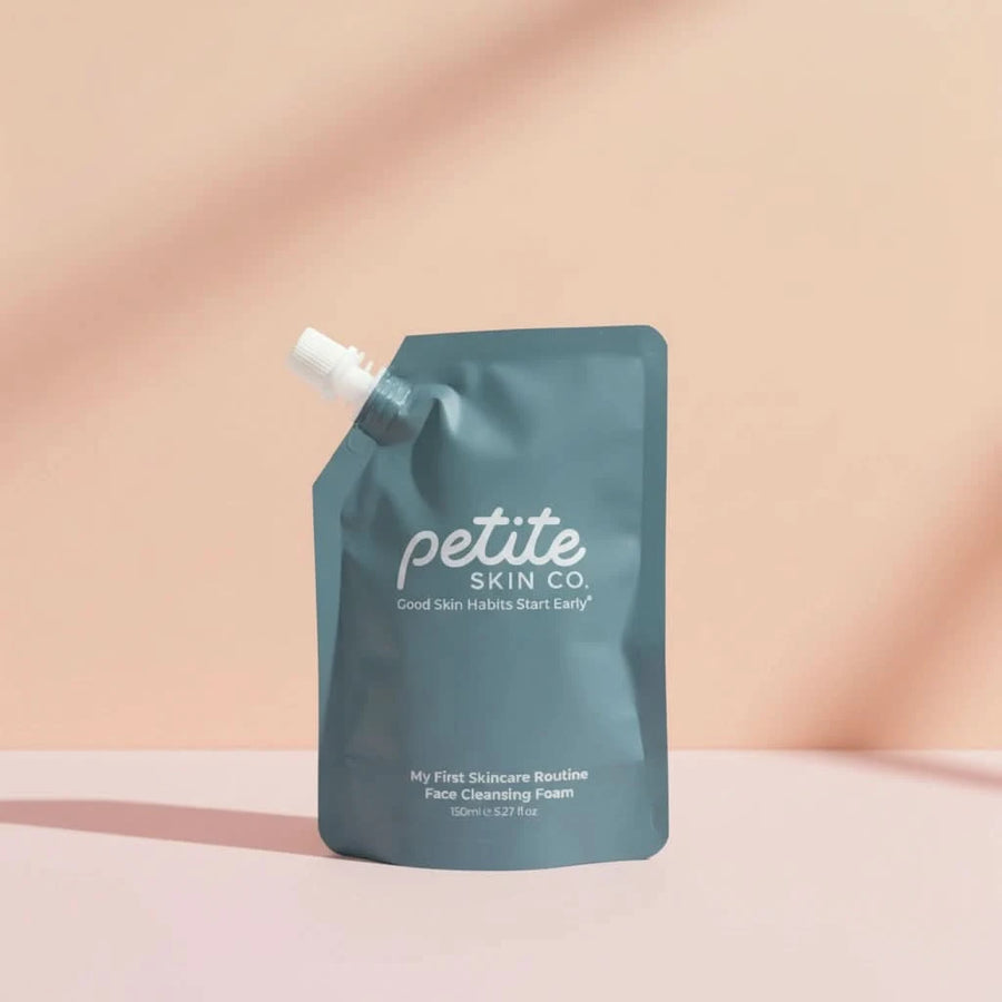 Face Cleanser Refill Pouches from Petite Skin Co., Australian made natural face cleansing foam designed for the biology of 7 to 14 year old skin, promoting good skin habits.