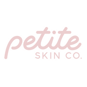 petite skin co logo in pink on white 