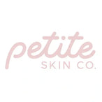 Logo of petite SKIN CO. with a pink cursive font on a white background