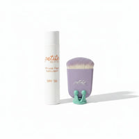 The Sun Smart Set by Petite Skin Co. featuring Australian made SPF50 Mineral Face Sunscreen and a gentle applicator brush designed for the biology of 7 to 14 year old skin, promoting good skin habits start early.