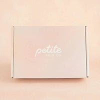 Soft pastel pink box with Petite Skin Co. logo, showcasing the 