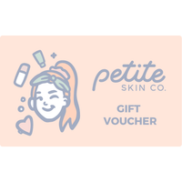 Give the Gift of Skincare with this Australian made Petite Skin Co. gift voucher designed for gentle skincare for 7 to 14 year olds. Good Skin Habits Start Early.